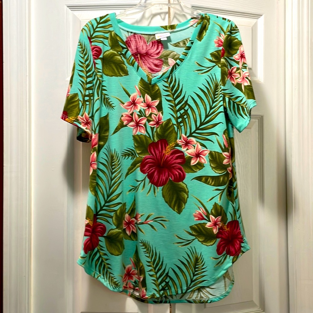 LuLaRoe, medium, Hawaiian print v neck shirt